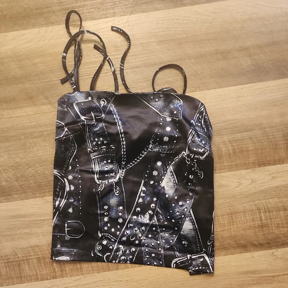 Urban Outfitters Silent + Noise Y2K Open Back Graphic Tank Indie Sleaze - Picture 4 of 6